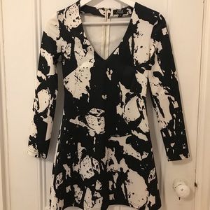 Black and white mini dress